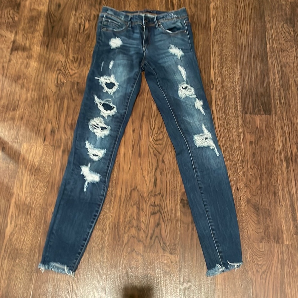 Tractr Blu Distressed Skinny Jean Size 24